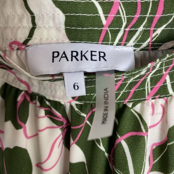 Parker Midi Floral Tier Skirt Spring Woman’s Sz 6 Beachy Cruise Feminine New - Picture 6 of 9